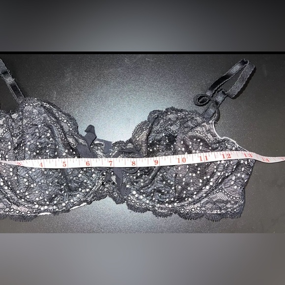 Victoria’s Secret Very Sexy Unlined Demi Bustier Black Lace Bra 34 C Lingerie - Picture 9 of 10